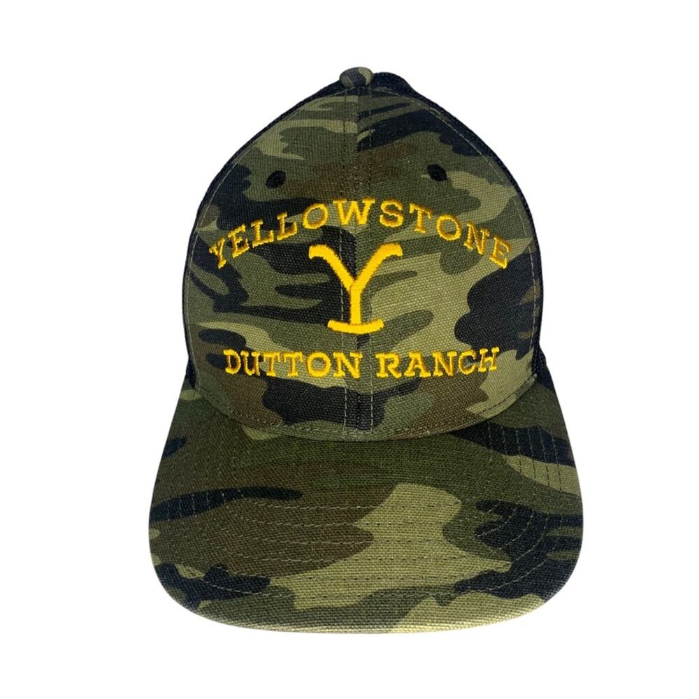 Yellowstone Dutton Ranch Trucker Adjustable Snapback Mesh-Back Camo Hat